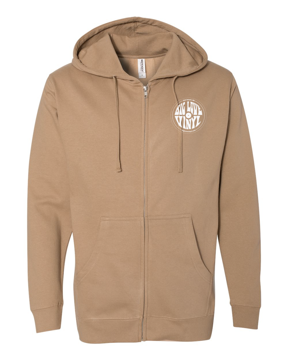 Big Love Vinyl Unisex Midweight Full-Zip Hooded Sweatshirt with B&W Logo - SS4500Z