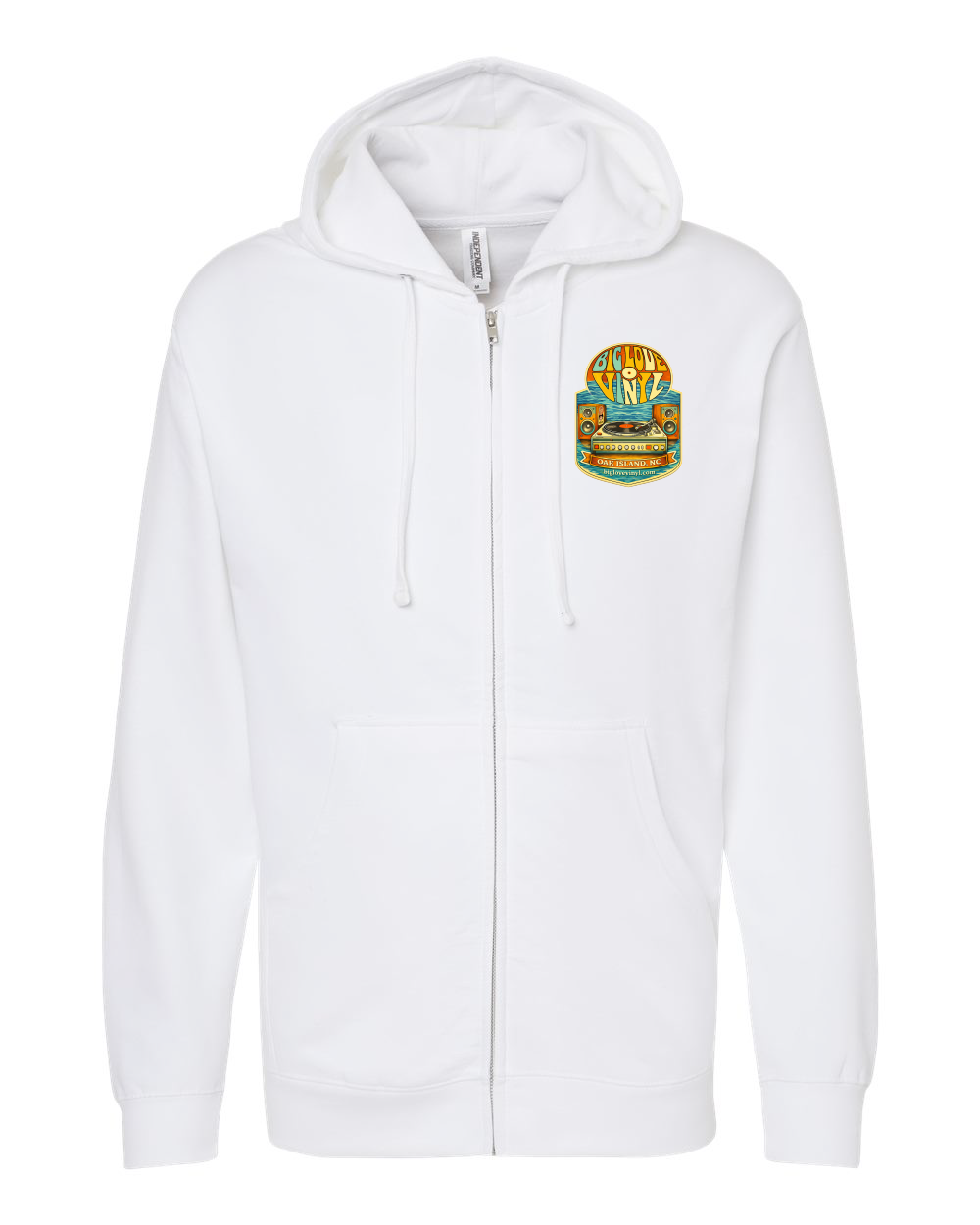 Big Love Vinyl Turntable Ocean Pocket Unisex Midweight Full-Zip Hooded Sweatshirt - SS4500Z