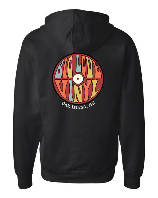 Big Love Vinyl Turntable Ocean Pocket Unisex Midweight Full-Zip Hooded Sweatshirt - SS4500Z