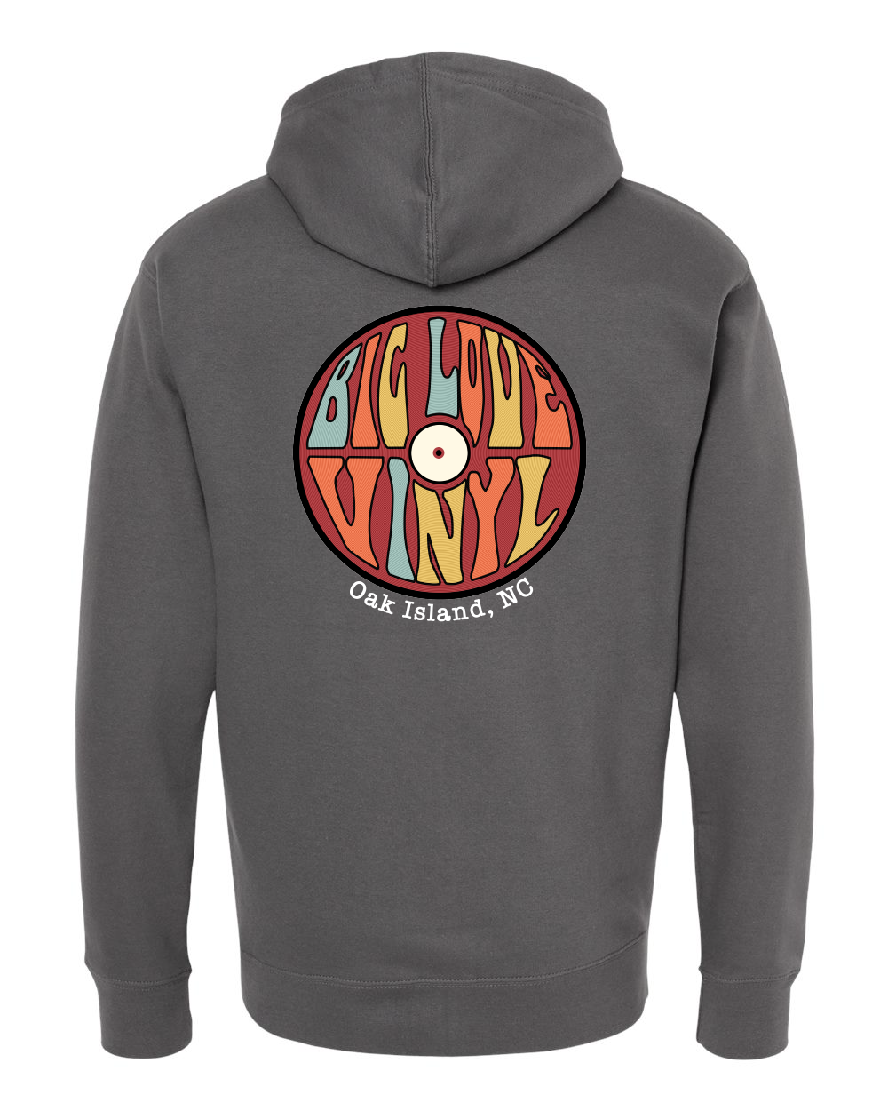 Big Love Vinyl Turntable Ocean Pocket Unisex Midweight Full-Zip Hooded Sweatshirt - SS4500Z
