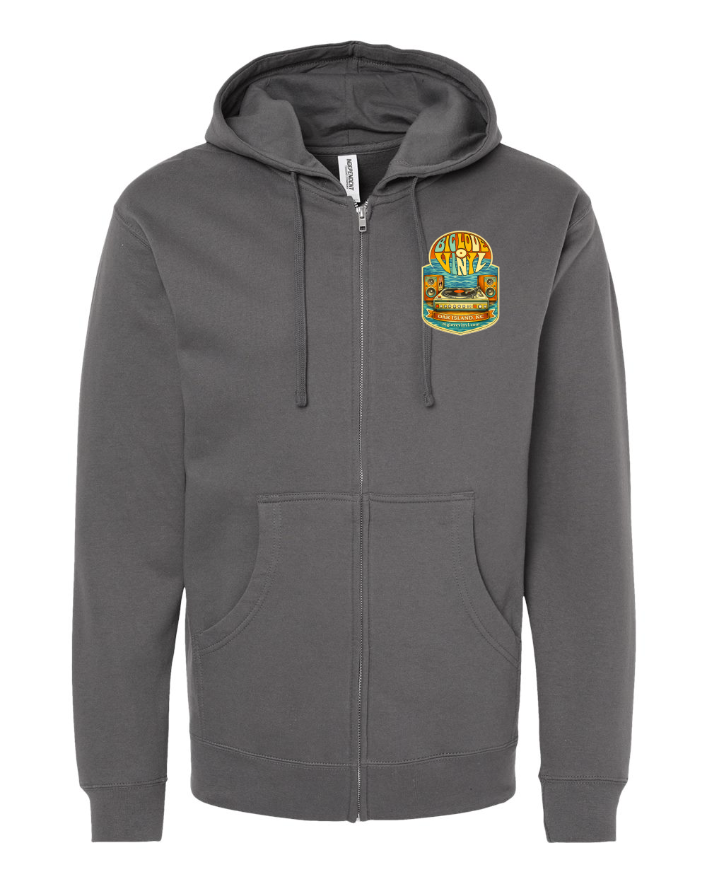 Big Love Vinyl Turntable Ocean Pocket Unisex Midweight Full-Zip Hooded Sweatshirt - SS4500Z