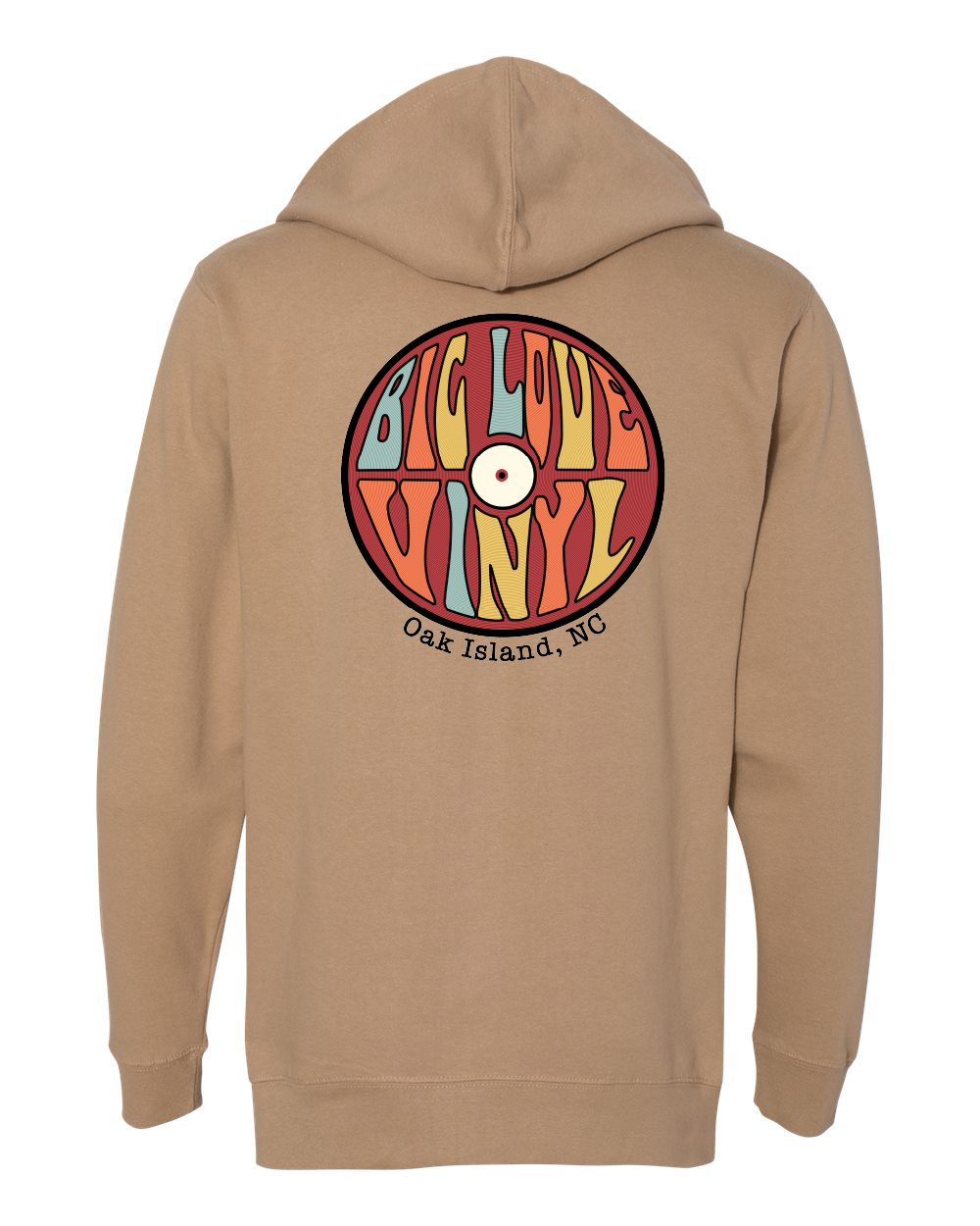 Big Love Vinyl Turntable Ocean Pocket Unisex Midweight Full-Zip Hooded Sweatshirt - SS4500Z