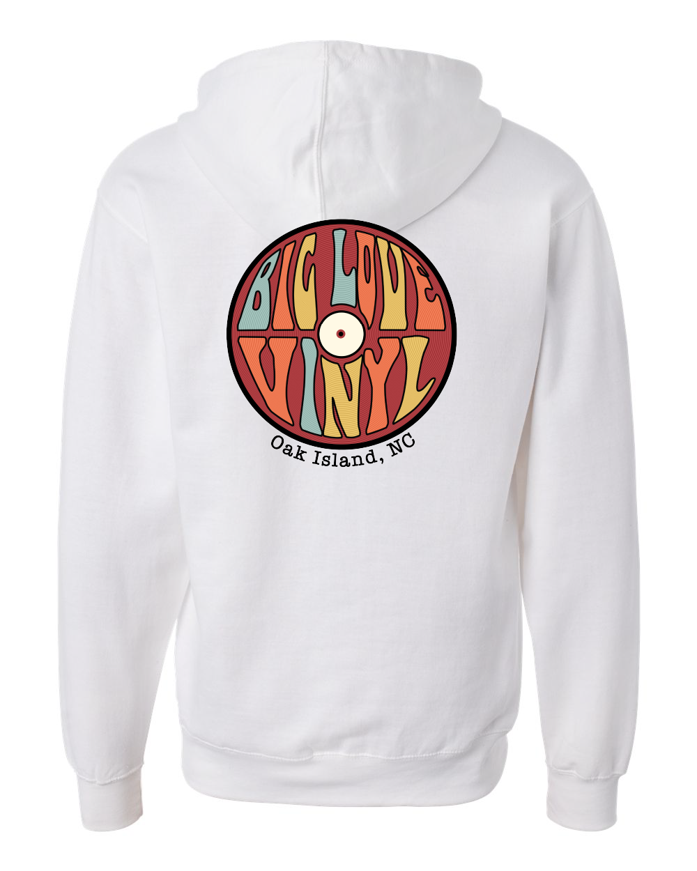 Big Love Vinyl Turntable Ocean Pocket Unisex Midweight Full-Zip Hooded Sweatshirt - SS4500Z